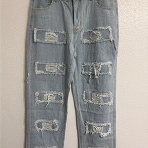 Men’s Distressed Ripped Blue Jeans 34”x28” - Generic